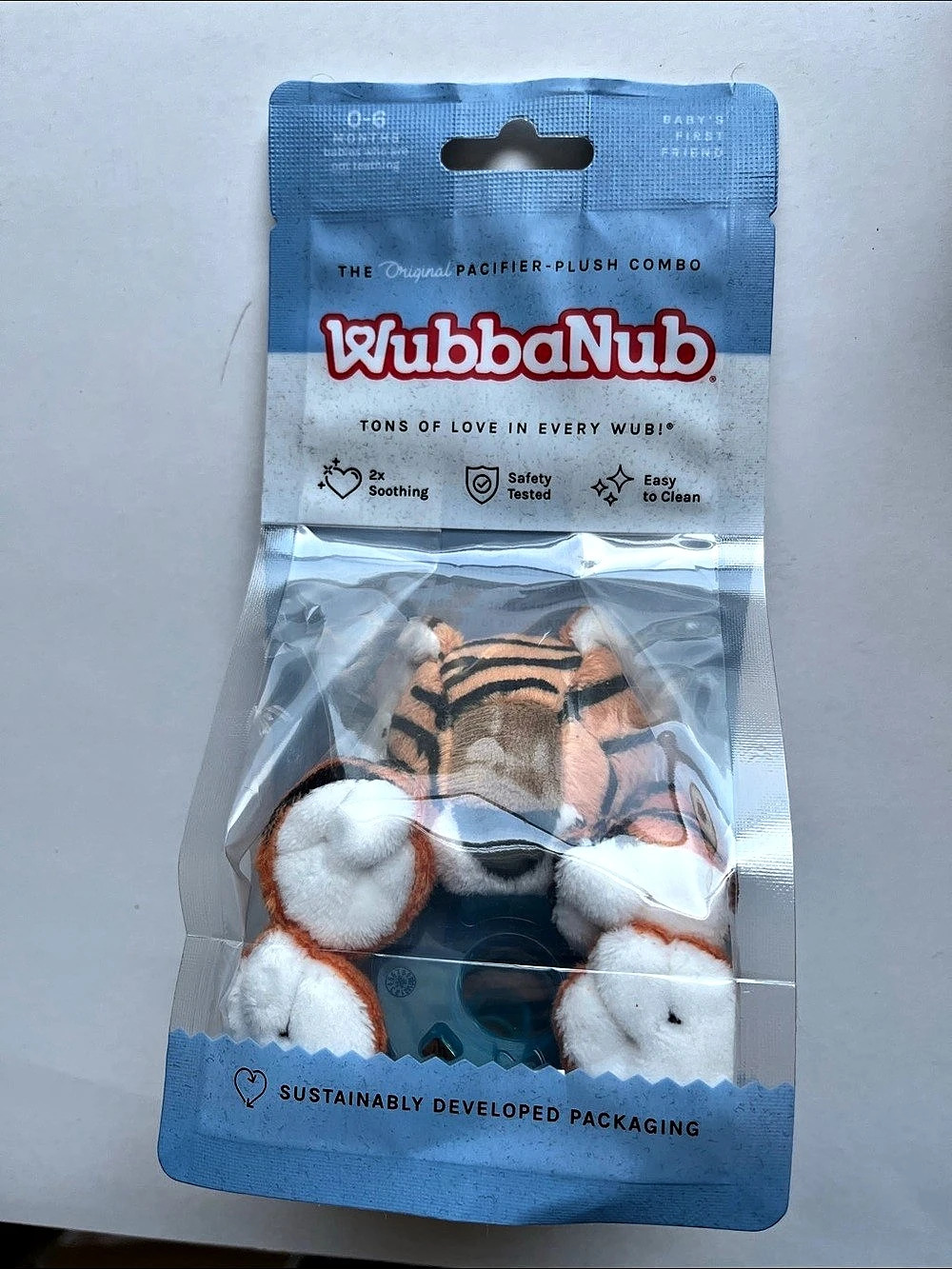 Wubbanub Pacifier-Plush Combo Tiger NWT